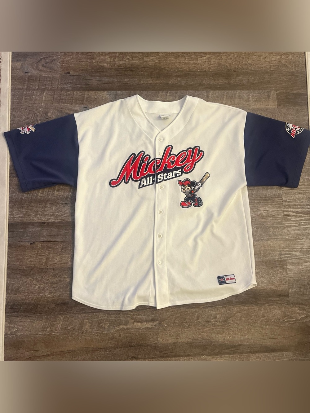 Vintage Walt Disney World Mickey Mouse Baseball Jersey #28 White Sz XXL 2XL NWOT